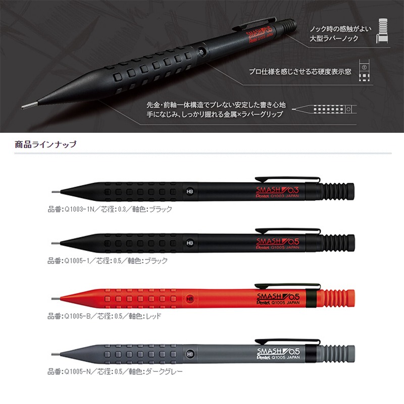 Lápiz mecánico de Metal SMASH  - Pentel Pen Energel reseña y precio